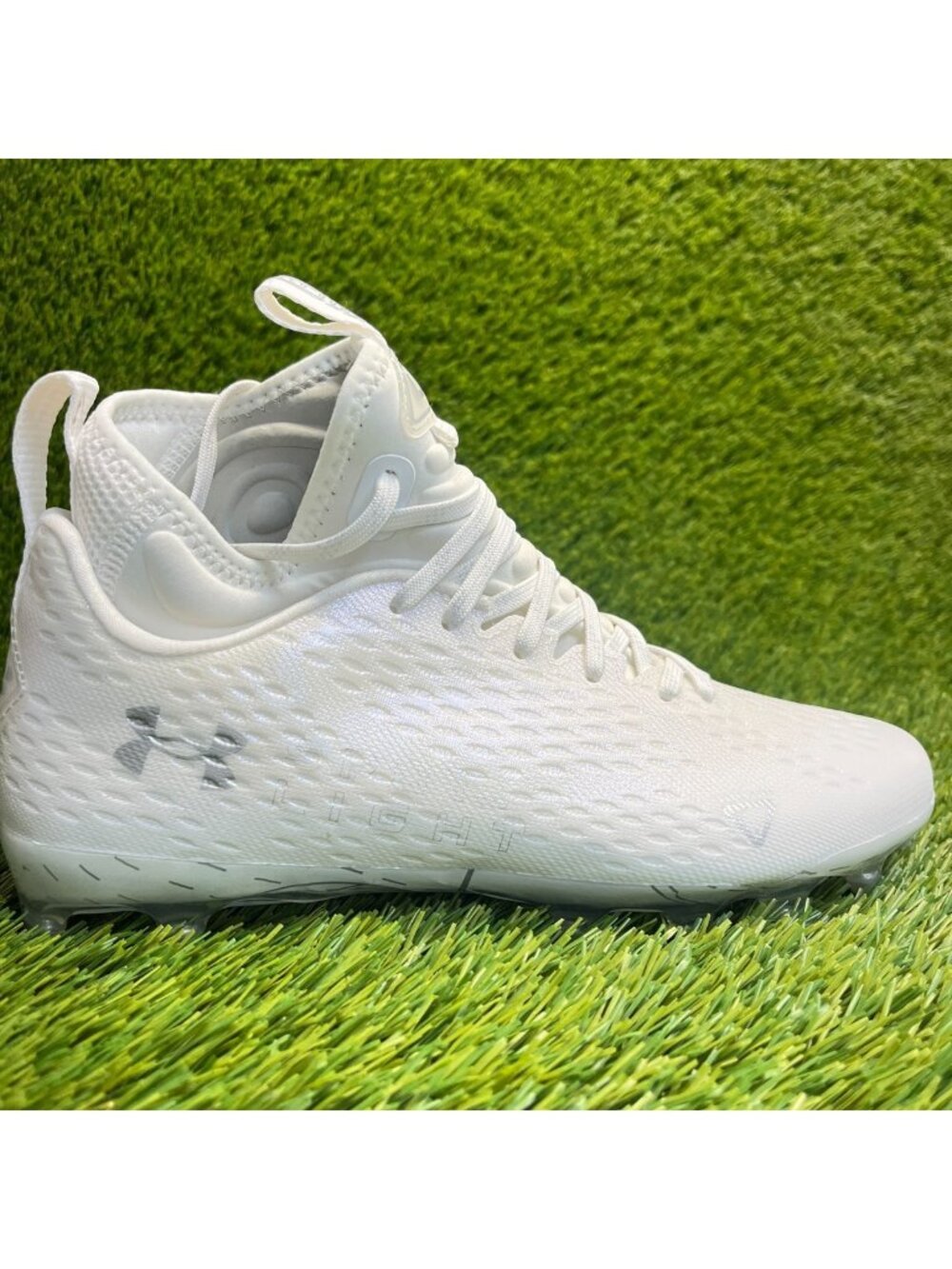 Under Armour Spotlight Lux MC 2.0 Mens Size 8 White Running Football Cleats‎